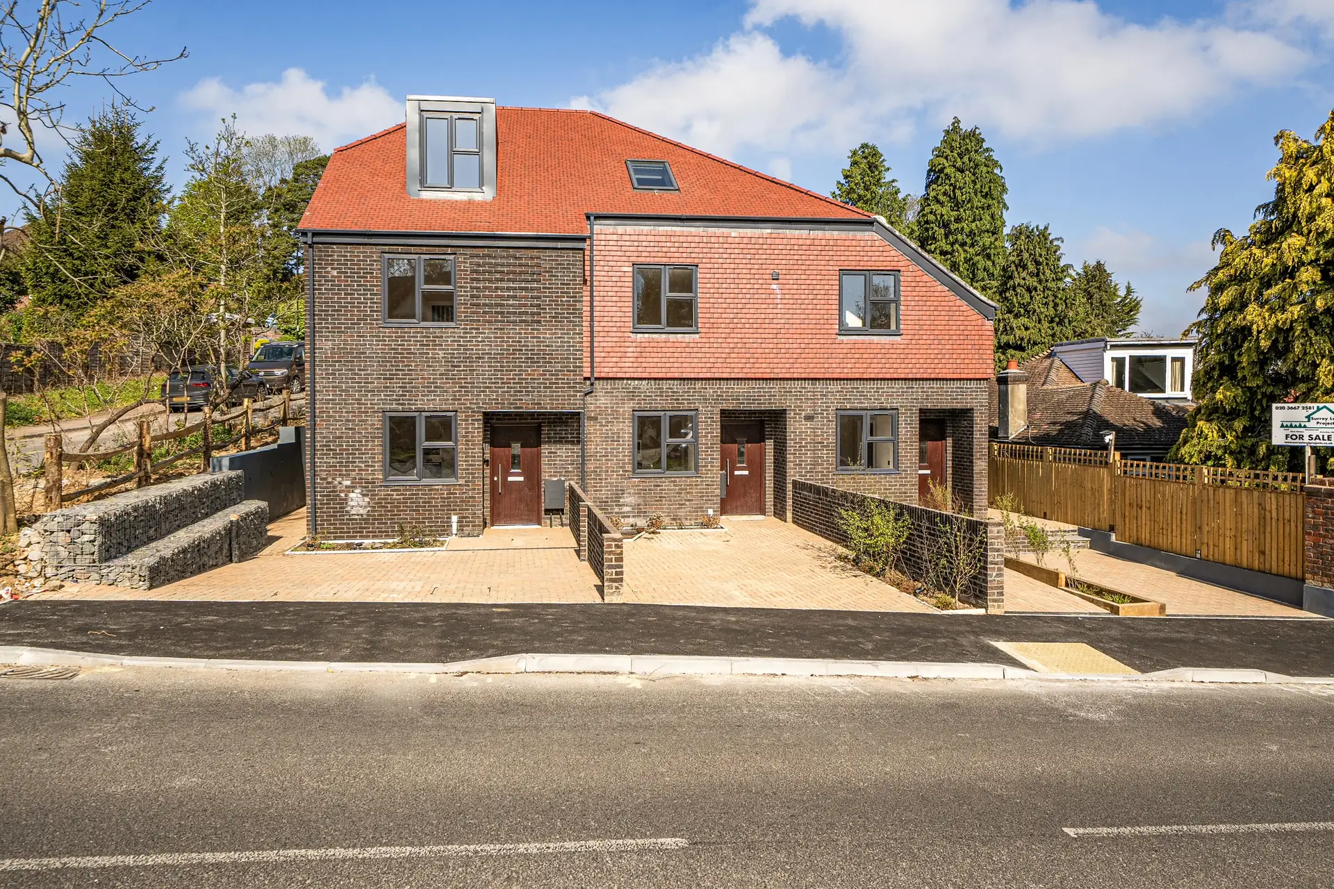 The terrace of three new homes fronting Waddington Avenue