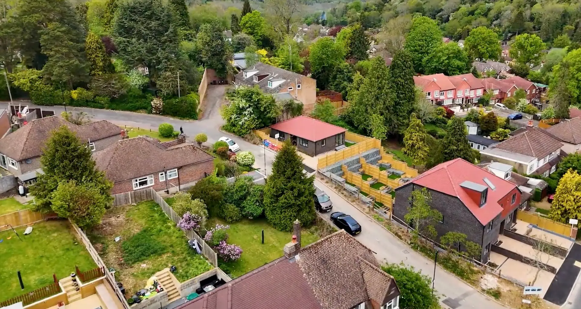 Aerial view of Waddington Way within Old Coulsdon